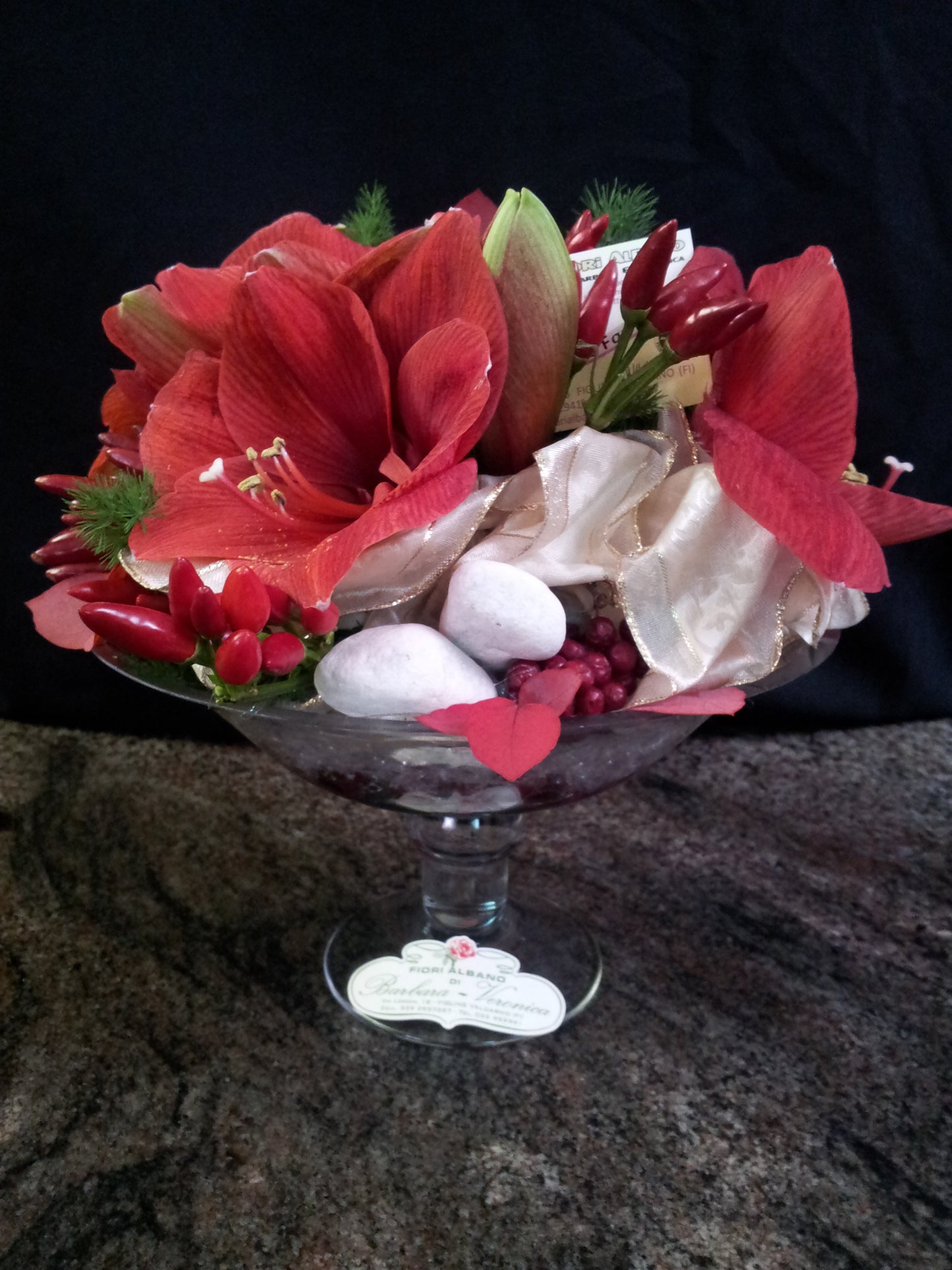 Centro tavola amarillis