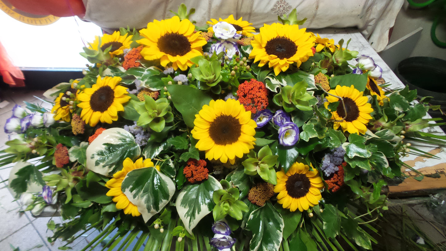 Cuscino funebre girasoli