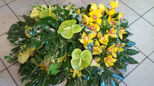 Cuscino funebre giallo